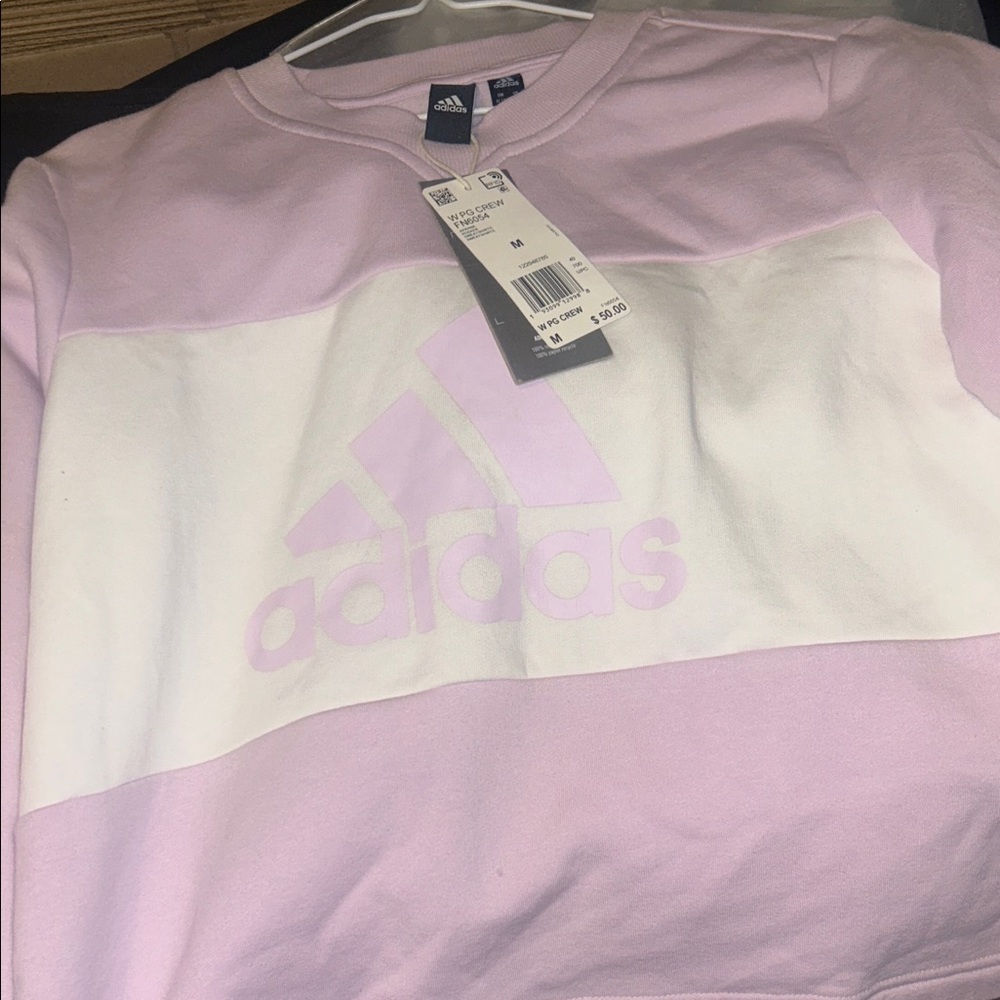 Adidas Light purple and White Crewneck